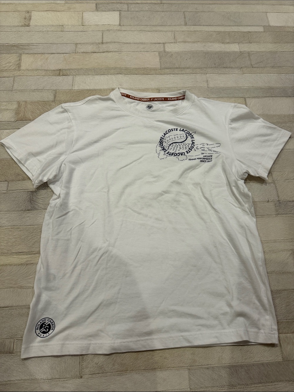 Lacoste White Short-Sleeve  Logo Tee